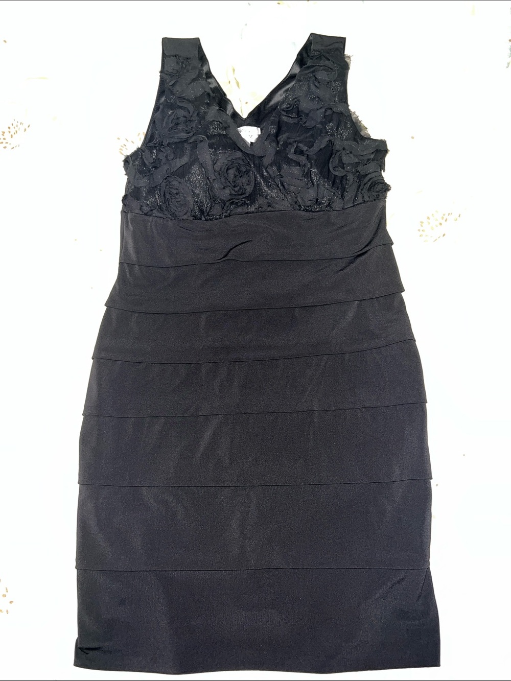 Sleeveless Black Floral Lace Bandage Dress